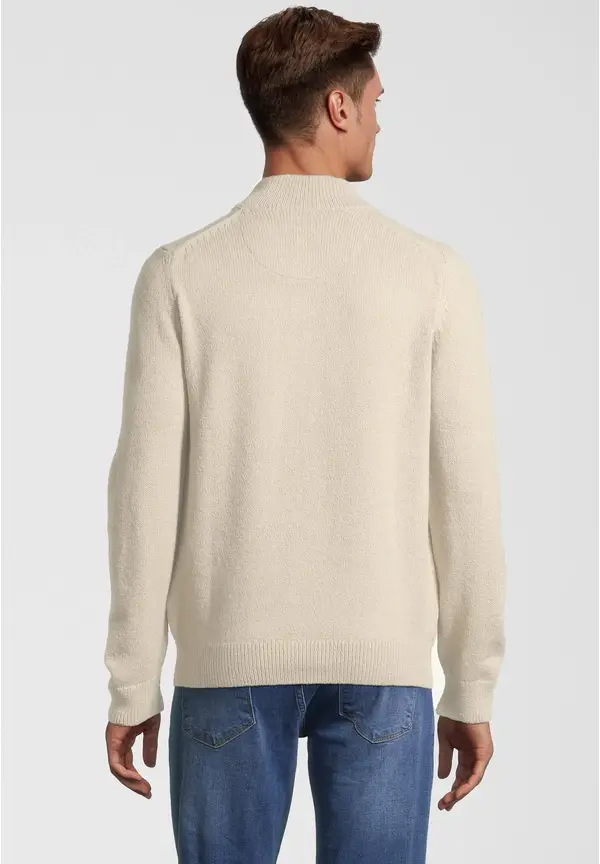 Steffen Klein Pullover Troyer Soft Touch in creme Riesige Rabatte