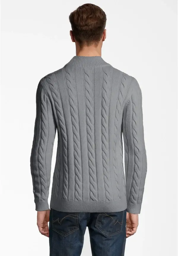 Steffen Klein Pullover Zopfmuster Soft Touch in grau Speichern exportieren