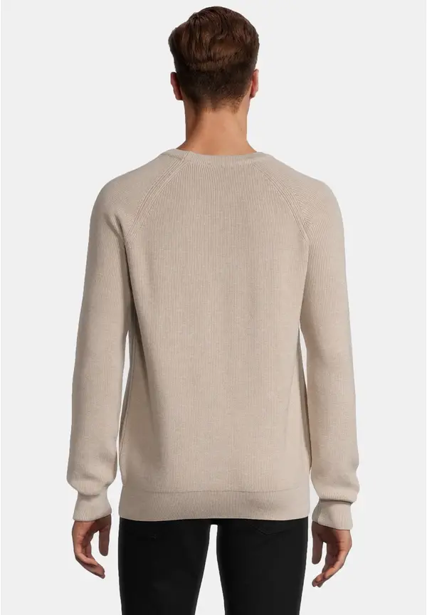 Steffen Klein Pullover Raglan Baumwoll Mix in beige melange Black Friday Preise