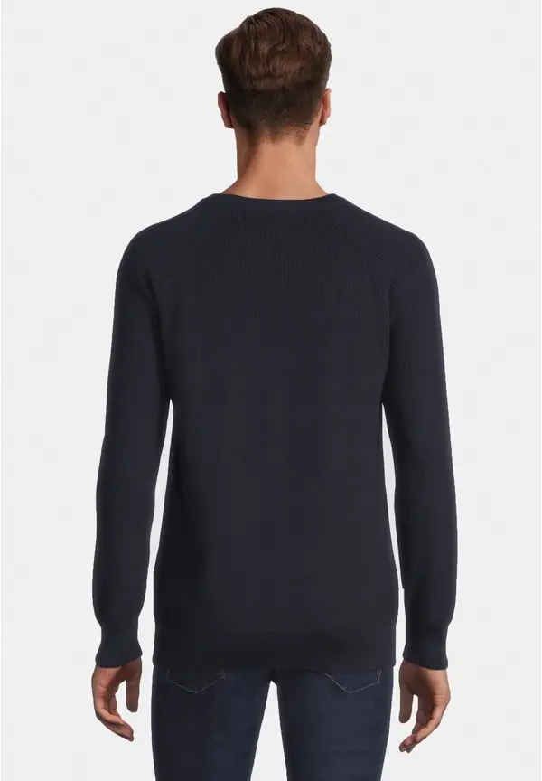 Steffen Klein Pullover Raglan Baumwoll Mix in Marine Im Verkauf