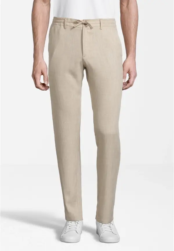 Steffen Klein Hose im Jogging-Stil und Leinen-Look in sand Limitierter Zeitrabatt