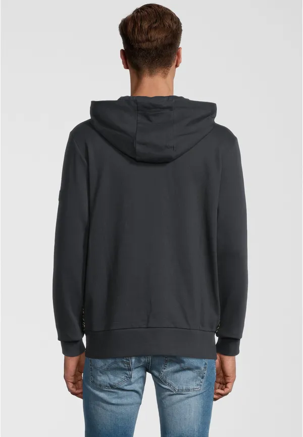 Steffen Klein Sweatjacke mit Zipper und Logo-Band in Schwarz Günstig kaufen
