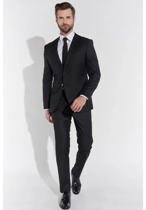 Steffen Klein Designer Anzug Slim Fit in Schwarz