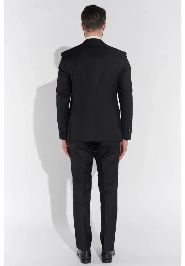 Steffen Klein Designer Anzug Slim Fit in Schwarz Blitzangebot