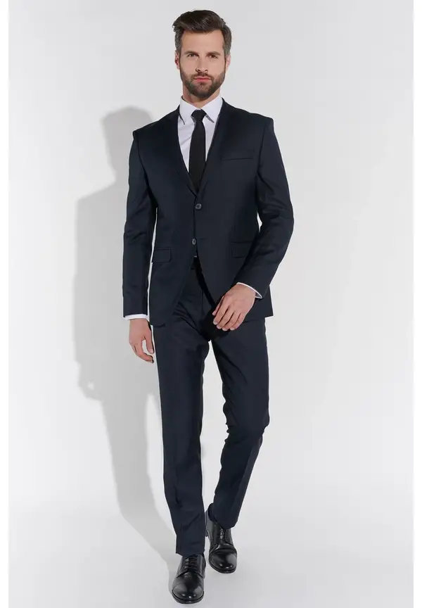 Steffen Klein Designer Anzug Slim Fit in Marine Saisonale Angebote