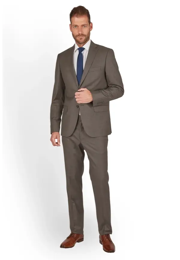 Steffen Klein Anzug Regular Fit elastisch in Taupe Super Sparpreis