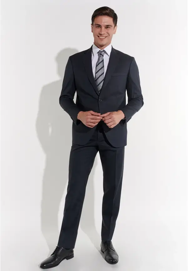 Steffen Klein Anzug Regular Fit elastisch in Navy