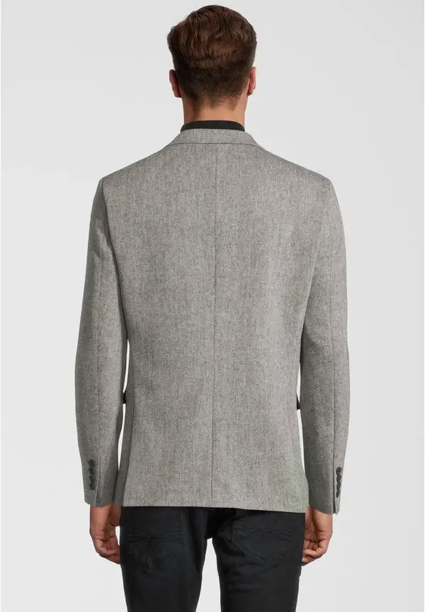 Steffen Klein Sakko Wolle Tweed in grau Großer Ausverkauf