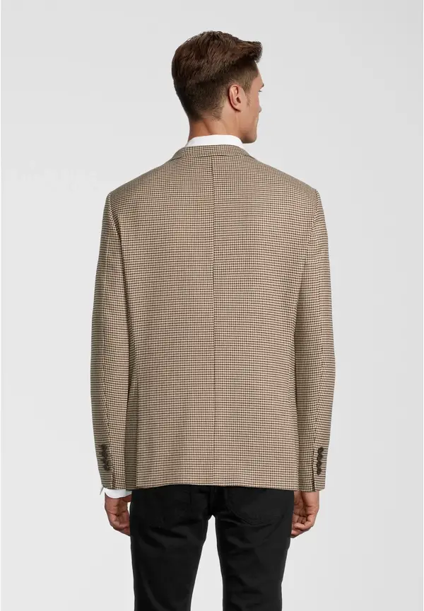 Steffen Klein Herren Sakko Hahnentritt in beige-schwarz Begrenztes Angebot