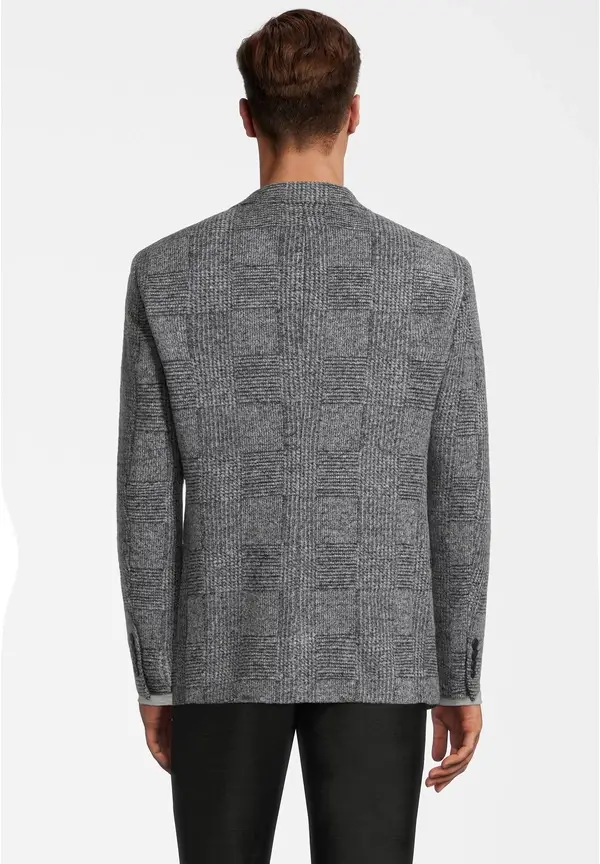 Steffen Klein Jersey-Sakko Glencheck in grau-schwarz Online Shopping