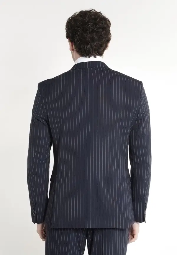 Steffen Klein Anzug Slim Fit Nadelstreifen in Marine Lagerräumung