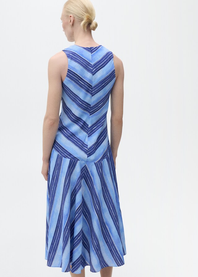 Mango Ausgestelltes Kleid mit Streifen Top Angebot