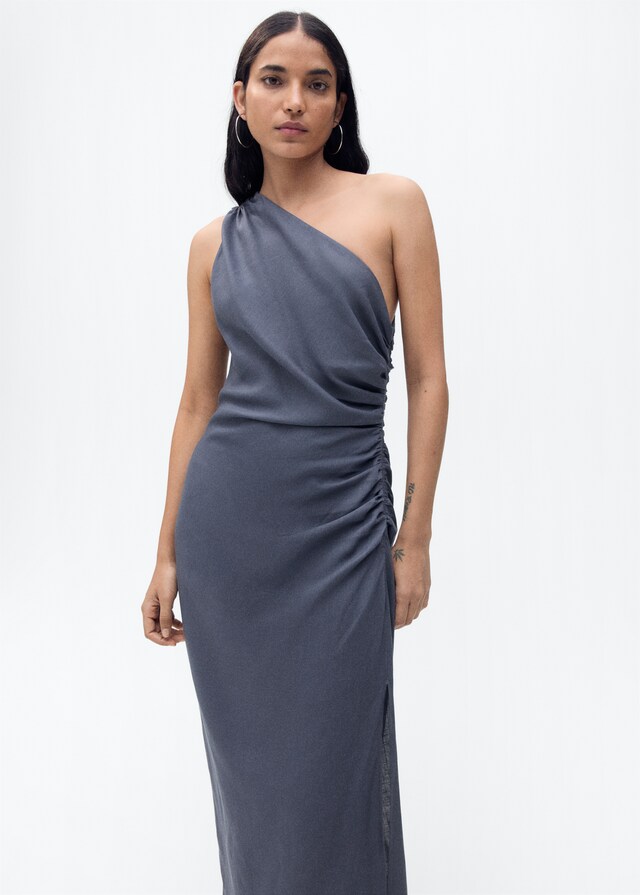 Mango Asymmetrisches Kleid mit gerafften Details