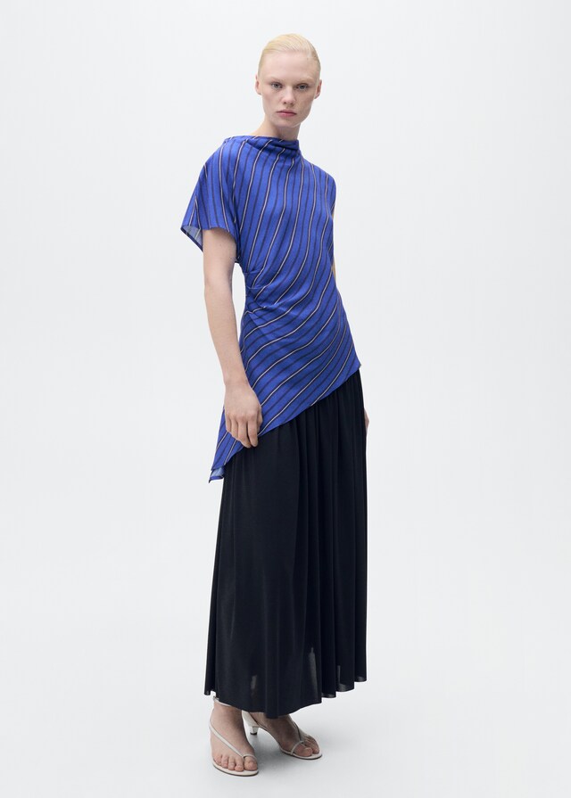 Mango Asymmetrische Bluse mit Streifenmuster Bestseller