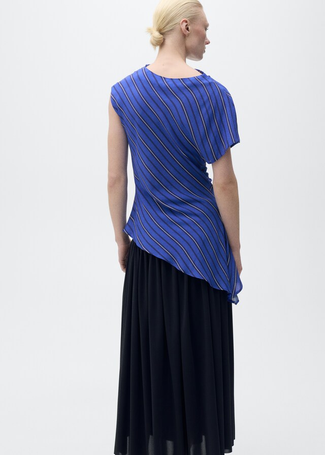 Mango Asymmetrische Bluse mit Streifenmuster Bestseller