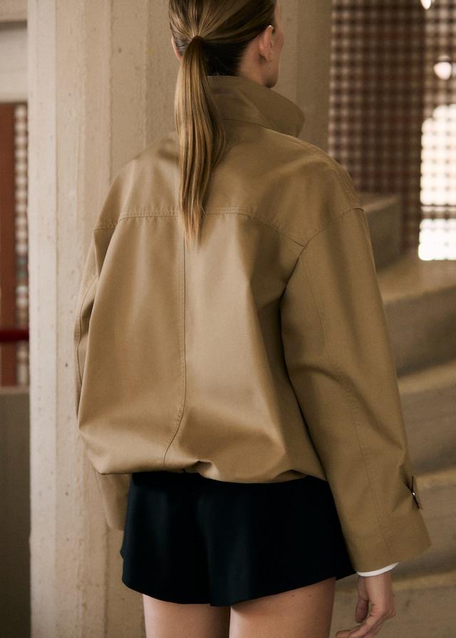 Mango Baumwoll-Parka mit gerafftem Saum Sonderangebote