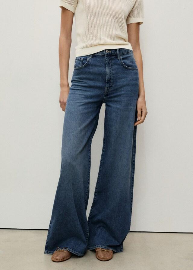 Mango Wideleg-Jeans mit hohem Bund