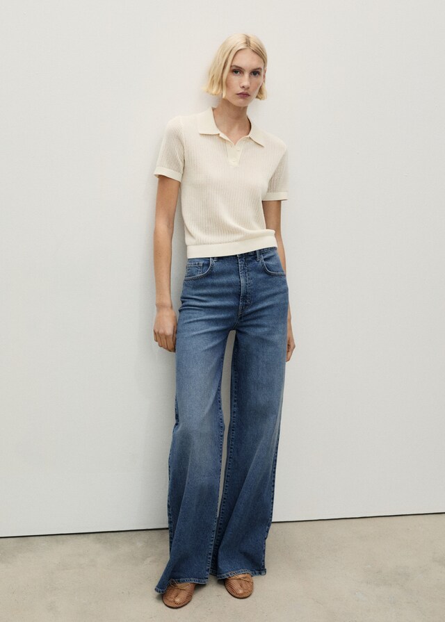 Mango Wideleg-Jeans mit hohem Bund Letzter Tag