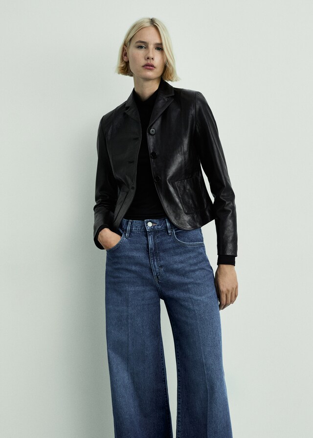 Mango Wideleg-Jeans mit hohem Bund Letzter Tag