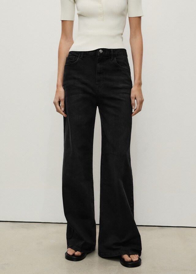Mango Wideleg-Jeans mit hohem Bund