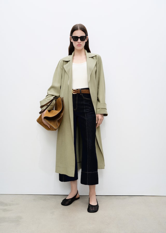 Mango Soft Trenchcoat mit Gürtel Bis zu 50% Rabatt