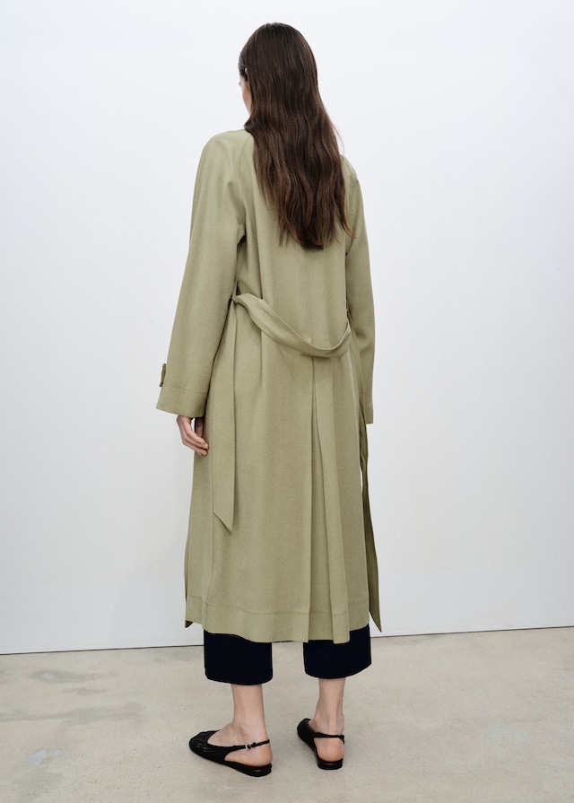 Mango Soft Trenchcoat mit Gürtel Bis zu 50% Rabatt
