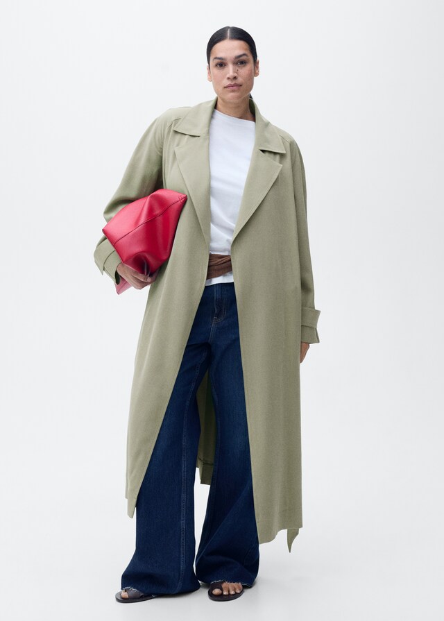Mango Soft Trenchcoat mit Gürtel Bis zu 50% Rabatt