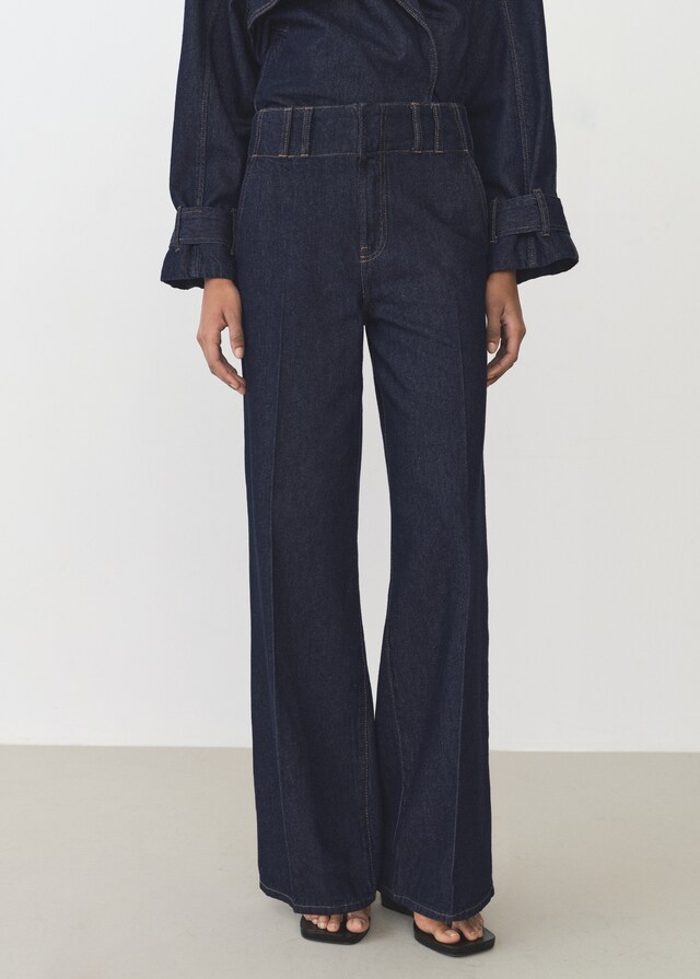 Mango High-Waist-Jeans mit weitem Bein