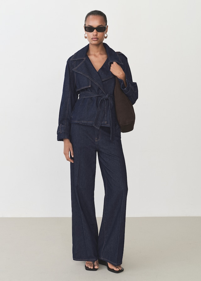 Mango High-Waist-Jeans mit weitem Bein Sonderangebot der Fabrik