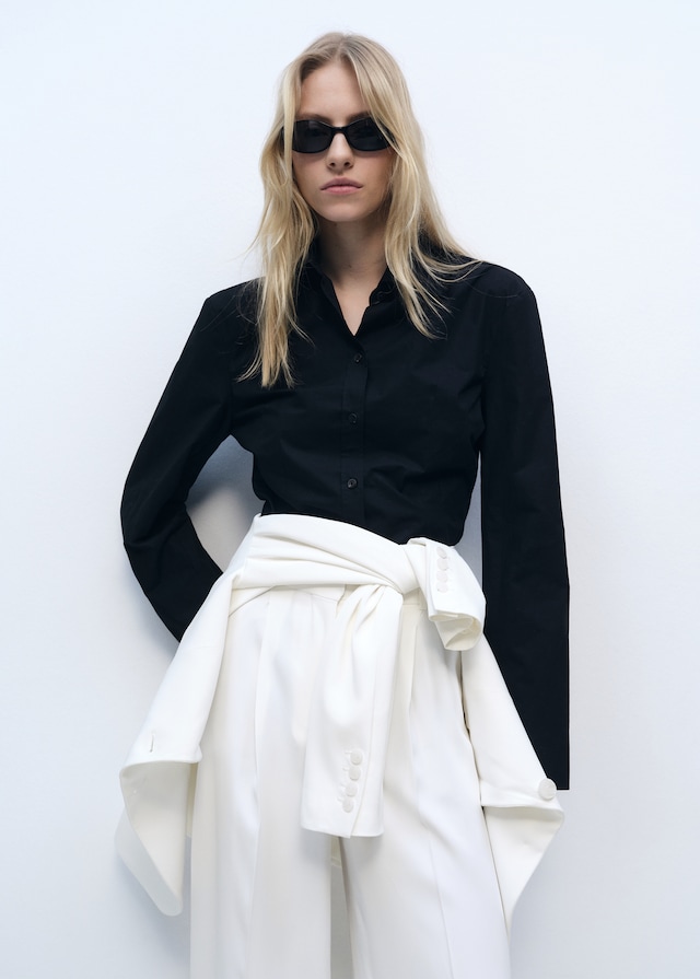 Mango Wideleg-Anzughose mit Bundfalten Discount Store für neue Produkte