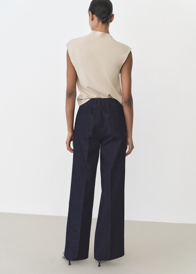 Mango High-Waist-Jeans mit weitem Bein Super Rabatt