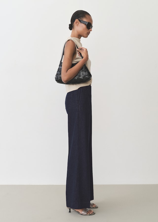 Mango High-Waist-Jeans mit weitem Bein Super Rabatt