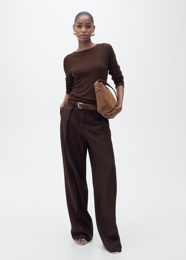 Mango Pullover aus Leinengemisch mit Bateau-Ausschnitt Kostenloser Versand international