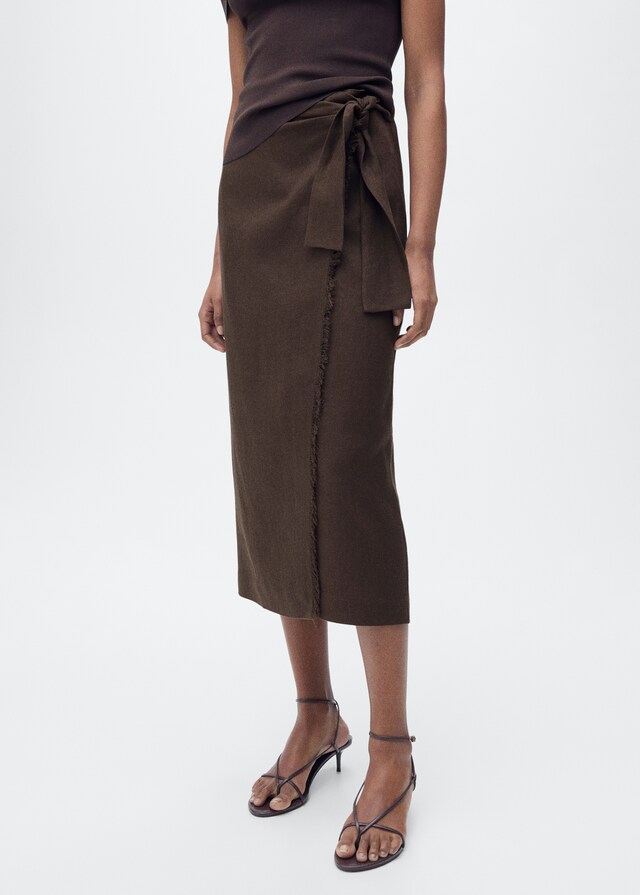 Mango Sarong-Rock aus Leinen