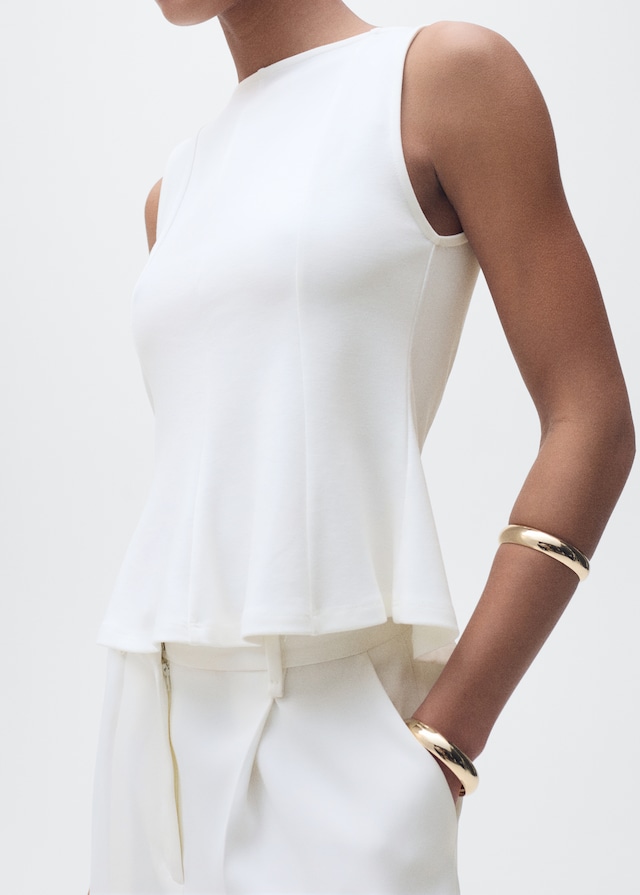 Mango Ausgestelltes Top mit Bateau-Ausschnitt Begrenztes Angebot