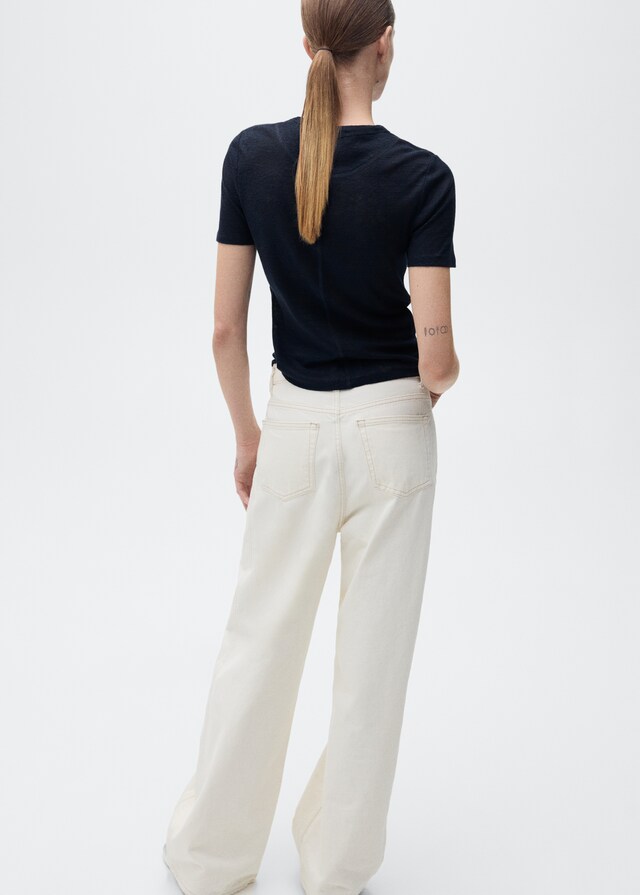 Mango Tailliertes Leinen-T-Shirt Vatertagsangebot