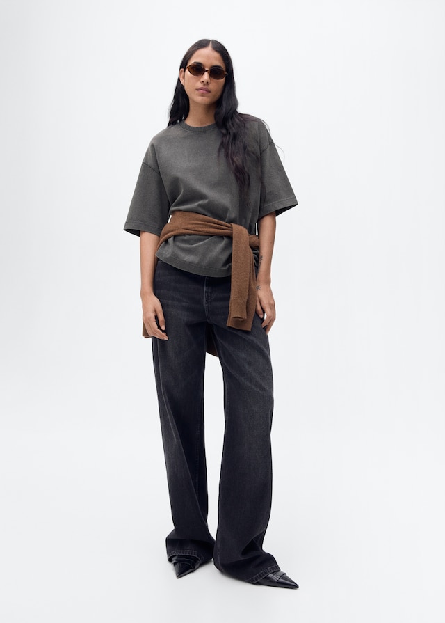 Mango Oversize Baumwoll-T-Shirt Jubiläumsangebot