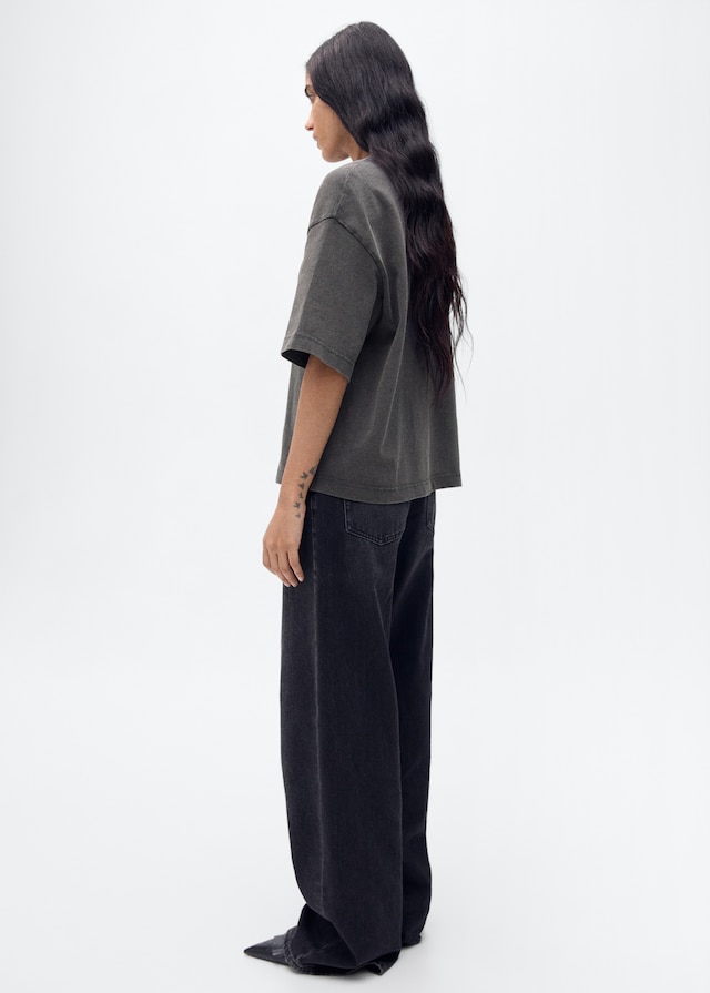 Mango Oversize Baumwoll-T-Shirt Jubiläumsangebot