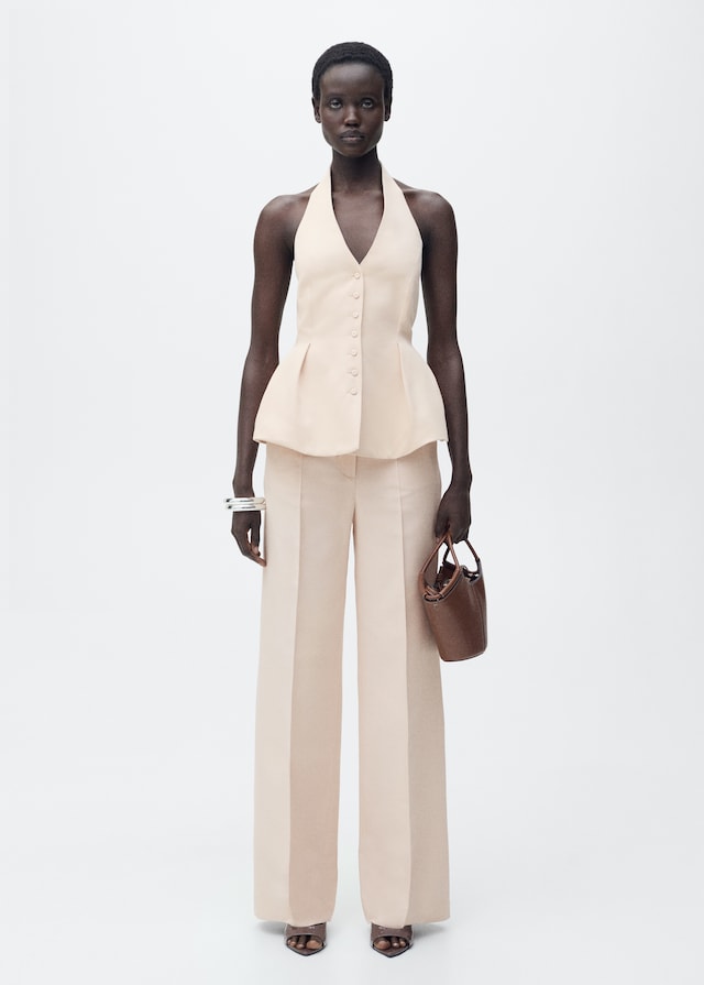 Mango Neckholderweste mit Abnähern Top Angebot