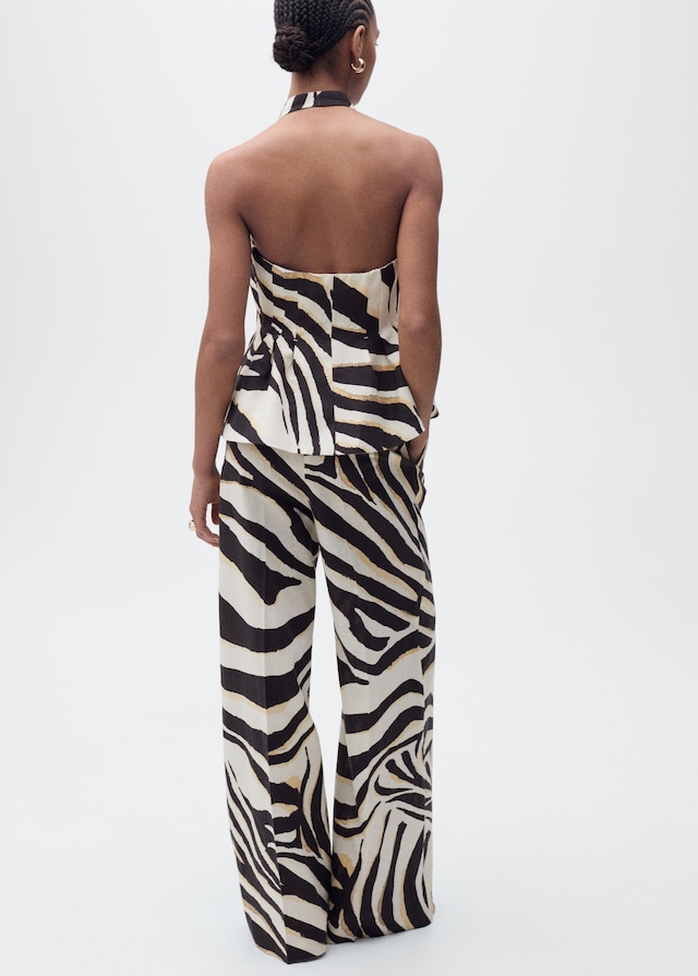Mango Weste aus Leinengemisch mit Zebra-Motiv Neueste Mode