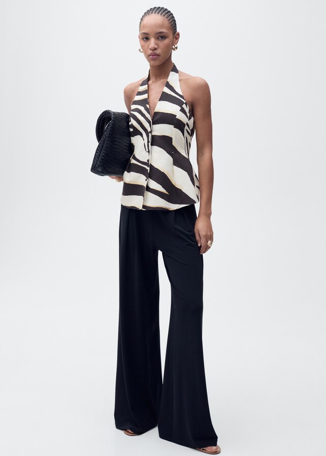Mango Weste aus Leinengemisch mit Zebra-Motiv Neueste Mode