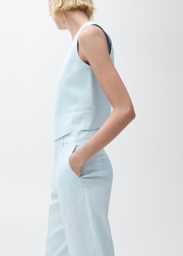 Mango Leinen-Anzugweste Online Outlet