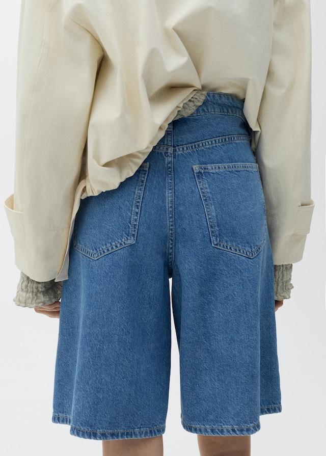 Mango Wideleg-Bermudashorts mit Bundfalten Große Rabatte