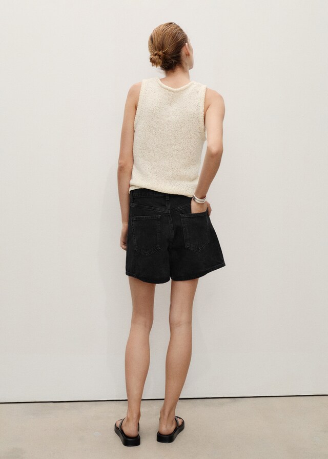 Mango Jeans-Shorts mit hoher Taille Räumungsverkauf