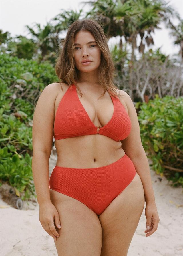 Mango Bikini-Top mit Textur und dekorativem Ring VIP-Rabatte