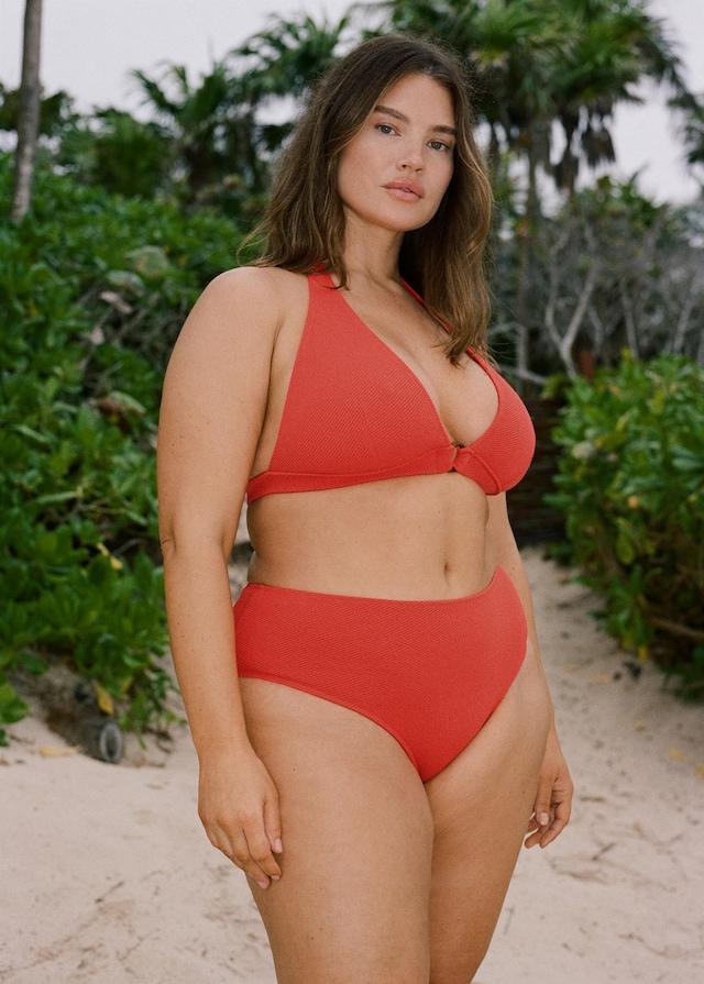 Mango Bikini-Top mit Textur und dekorativem Ring VIP-Rabatte