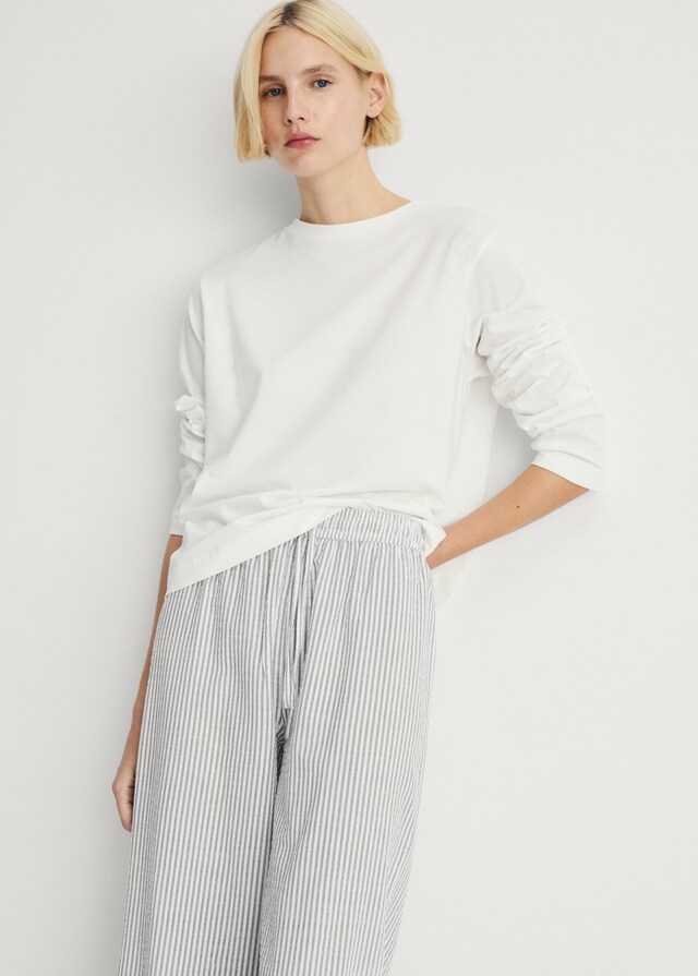 Mango Zweiteiliger Pyjama mit Streifen aus Seersucker Begrenzte Freigabe