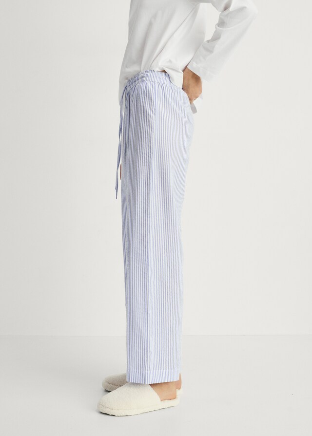 Mango Zweiteiliger Pyjama mit Streifen aus Seersucker Letzte 3 Tage