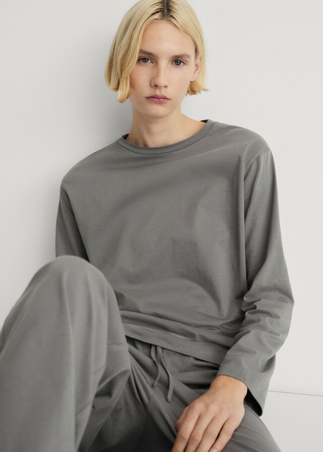 Mango Pyjama zwei Teile Baumwolle schlichtes Design Letzter Tag