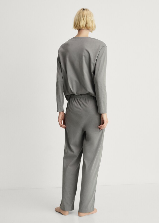 Mango Pyjama zwei Teile Baumwolle schlichtes Design Letzter Tag